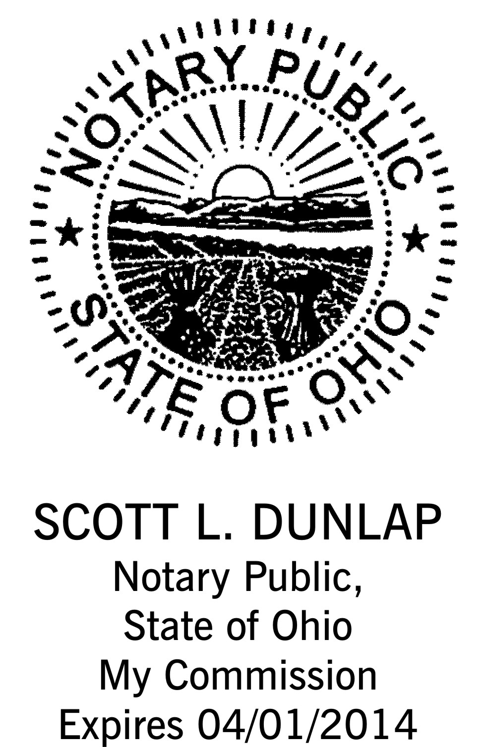 Ohio Notary Stamp Vertical Layout Personalized Includes Seal 7457